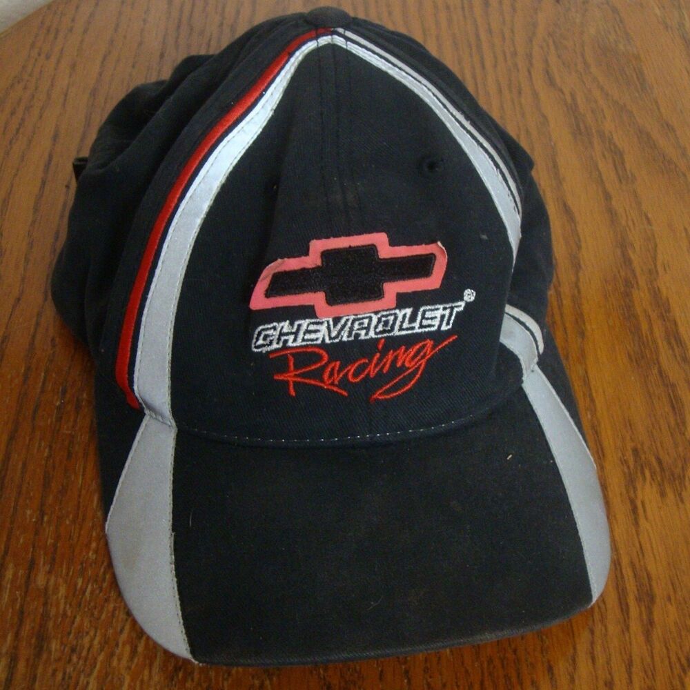 Chevrolet Racing Hat Black Chevy Trucker Baseball Cap Adjustable Back